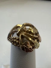 Vintage 10K Tri-Color Black Hills Gold Ring | Grape Vine & Leaf Design |Size 5.5