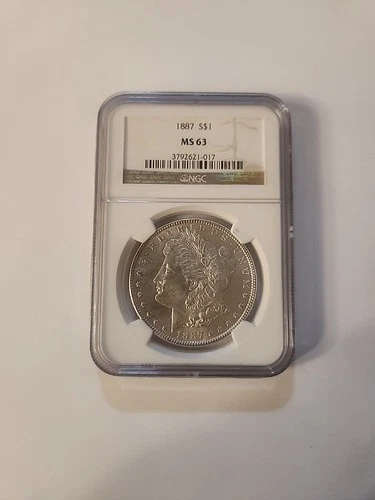 1887 Morgan Silver Dollar $1 MS 63 NGC Philadelphia Mint Silver