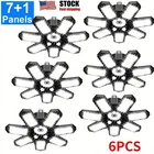 1-6PCS 600W Deformable LED Garage Light Bright Work Shop Ceiling Bulb 7+1Panels