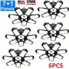 1-6PCS 600W Deformable LED Garage Light Bright Work Shop Ceiling Bulb 7 1Panels