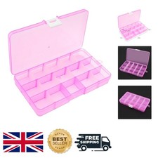 Multipurpose 17x10CM Pink Storage Box with Adjustable Compartments for Crafts