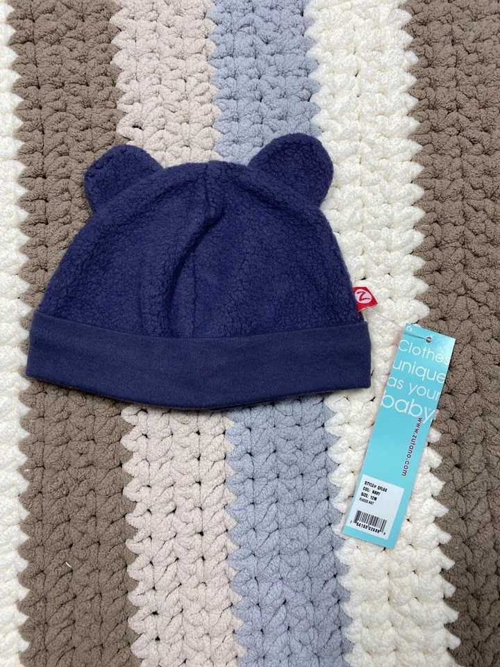 Sombrero polar con oreja de oso bebé Zutano 12M - azul marino - nuevo con etiquetas Foto 3 de 3