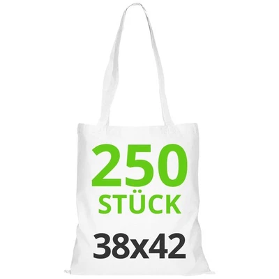 Baumwolltasche 38x42 cm, Packung mit unbedruckten Taschen, lange Träger, wide... - Bild 1 von 4