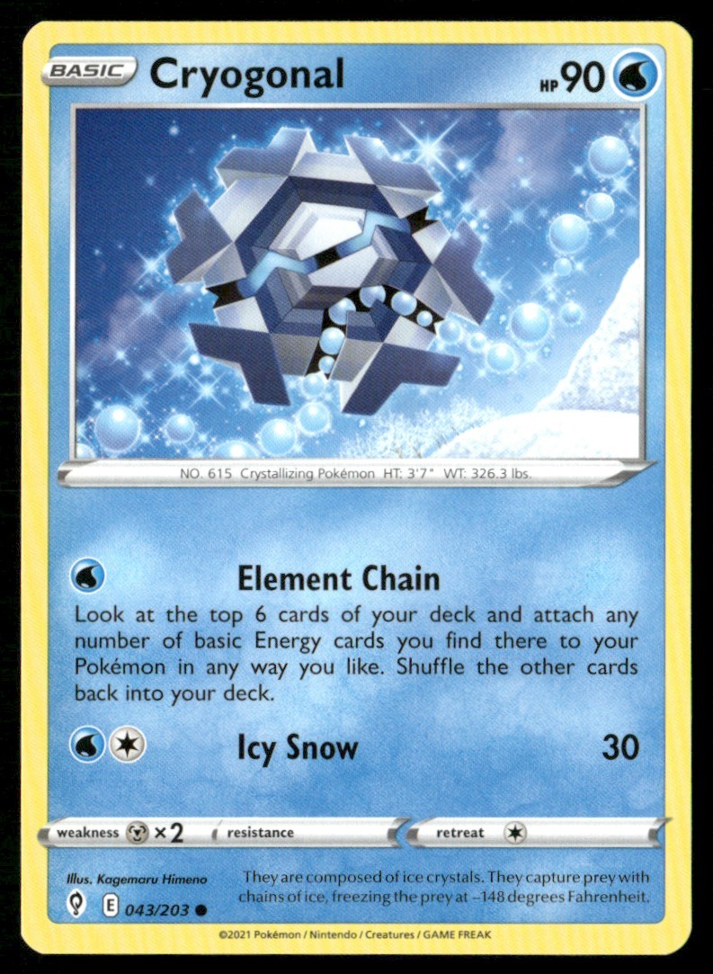 2021 Sword & Shield - Evolving Skies Cryogonal Basic/Common #43