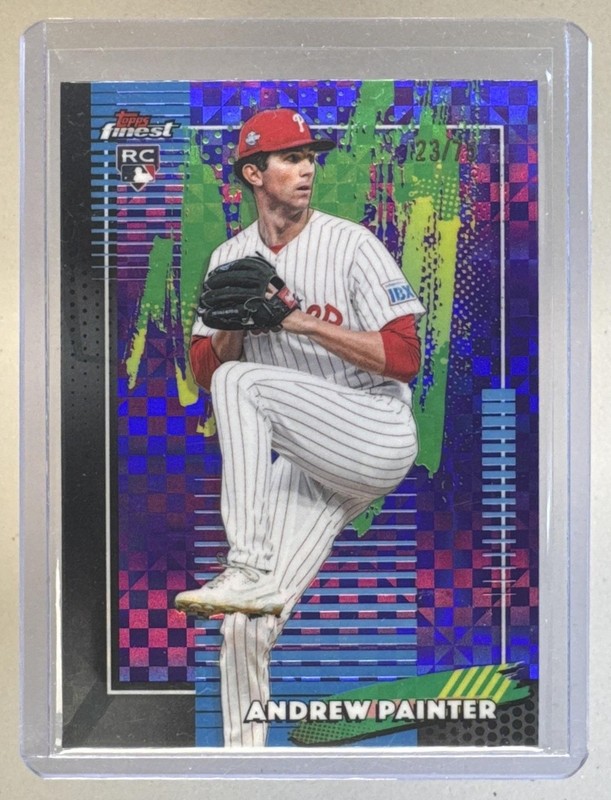 Andrew Painter 2026 Topps Finest #86 Purple X-Fractor Rookie RC /75
