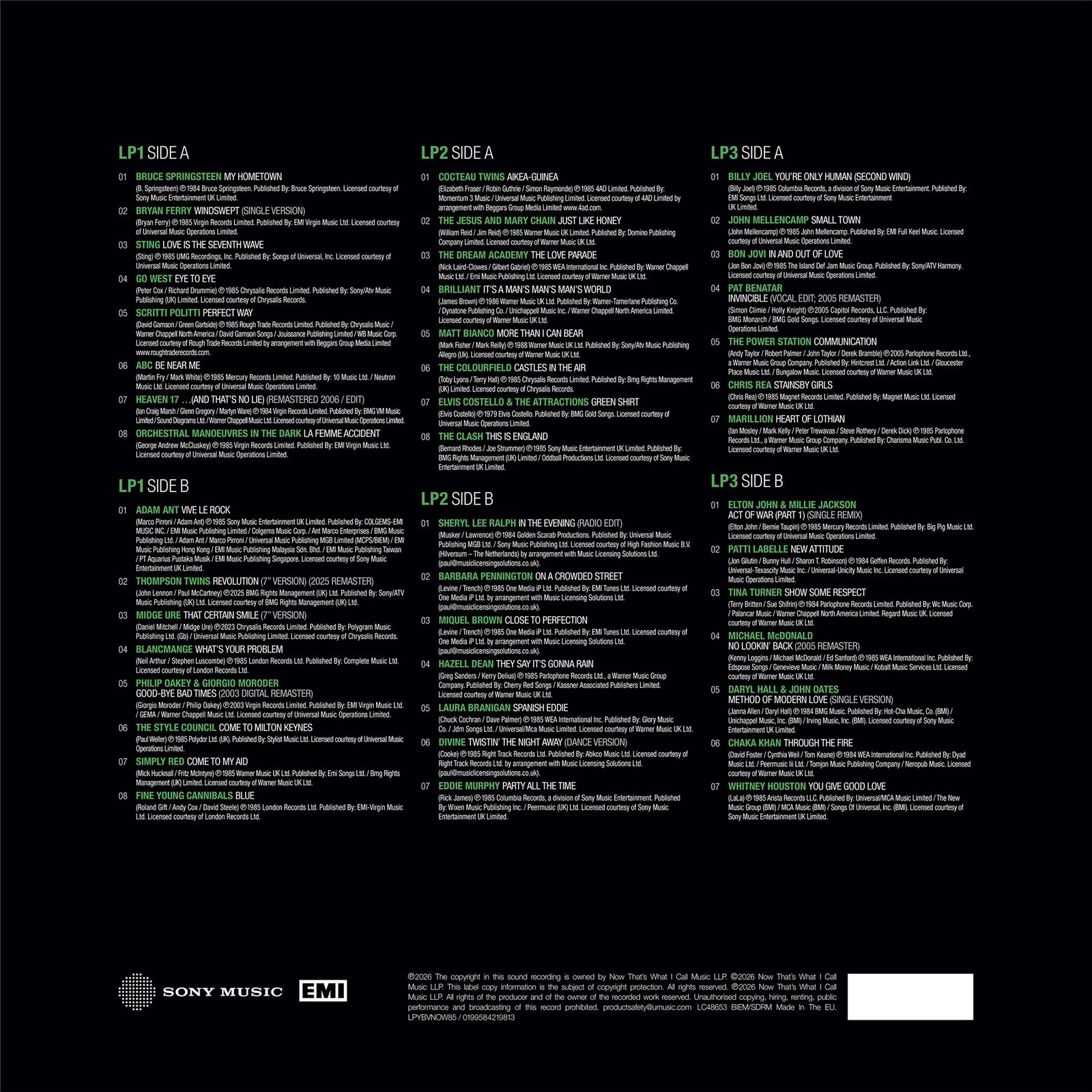 NOW Yearbook: The Vault 1985 - Various Artists (NOW) Green 3LP Vinyl 12"" Album