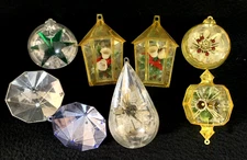 Jewel Brite Diorama Christmas Ornaments~Lot 8~ESTATE SALE FIND