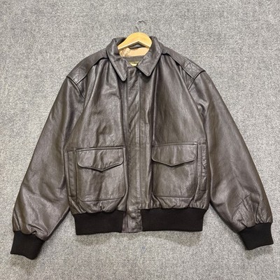 Vintage Avirex A-2 Jacket Mens XL Brown Leather Flight Bomber Air