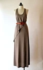 BCBG MaxAzria Gray Jersey Tshirt Faux Leather Asymmetrical Maxi Dress Women XXS