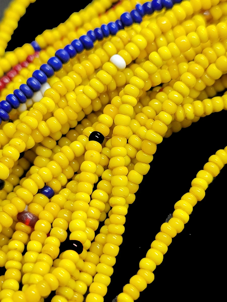 Multi strand Beaded Lariat of Yellow Seed beads 30 handcrafted eBay