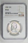 1950 50C Silver Proof Franklin Half Dollar NGC PF 64 New Holder