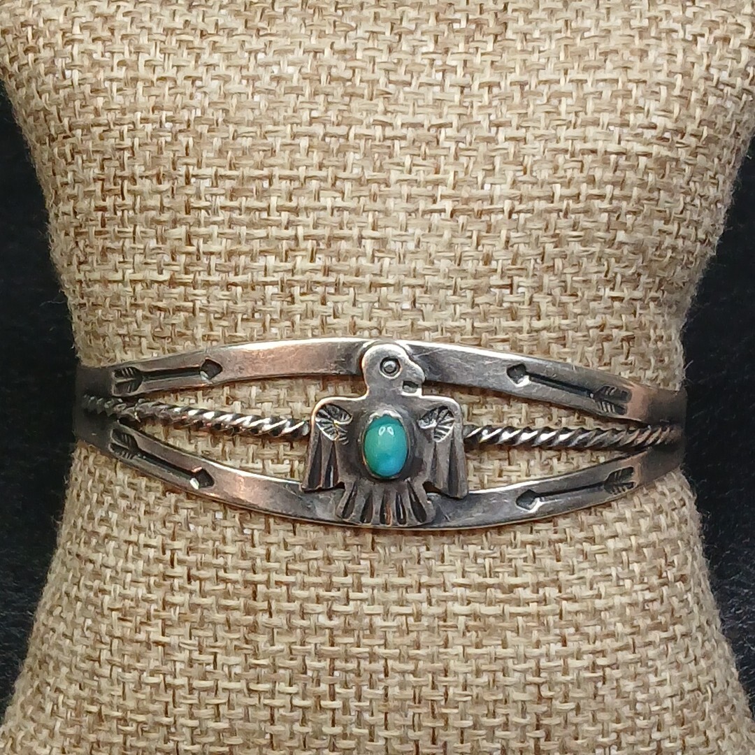 Time Consuming Intricate Vintage Native American Navajo Turquoise Sterling Silver Bracelet Time Consuming Intricate Vintage Native American Navajo Turquoise Sterling Silver Bracelet