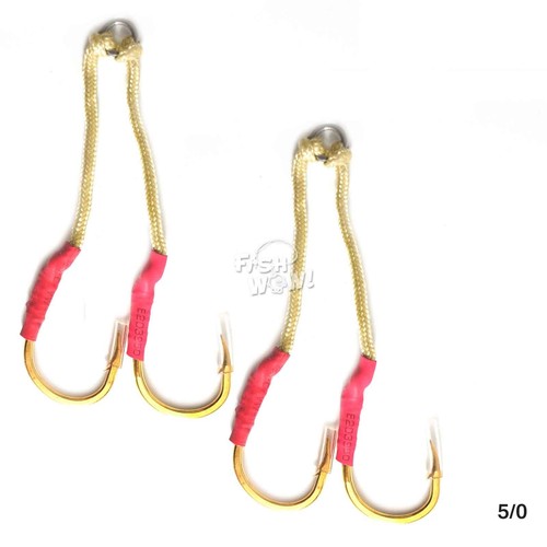 Fish WOW! Qty 4 Size 1/0 2/0 3/0 4/0 5/0 6/0 7/0 8/0 4x Strong gold Assist Hooks - Picture 10 of 17
