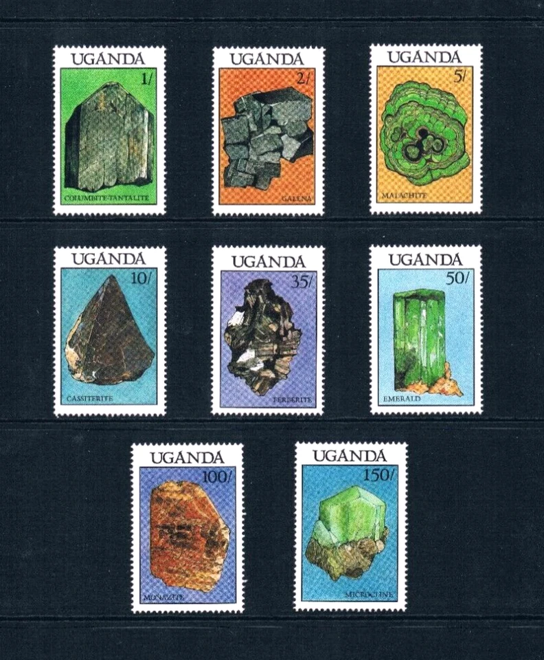 Valor Scott de $13,35 - 1988 UGANDA Minerales Geología africana CV MNH NH UMM Foto 3 de 4
