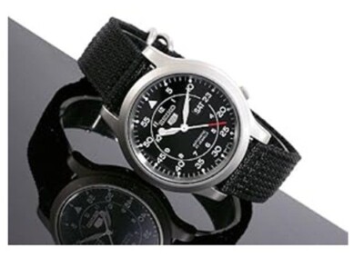 Seiko 5 SNK809K2 Automatic Black Dial Men's Watch Nylon Strap