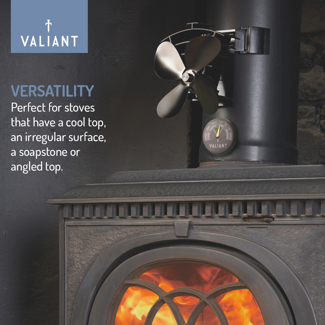 Valiant Remora Magnetic Flue Pipe Heat Powered Stove Fan for Log Burners |  eBay