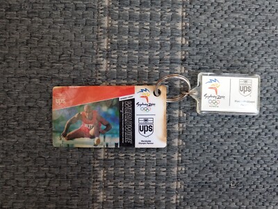 SYDNEY 2002 OLYMPIC WINTER GAMES UPS KEYRING+CARD VINTAGE