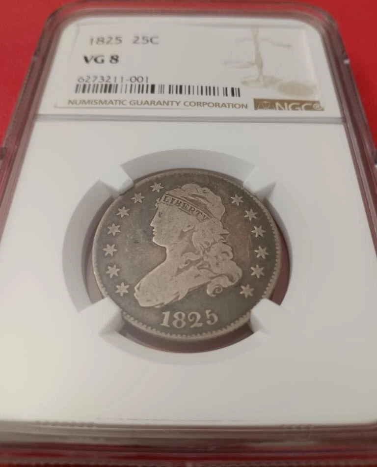 1825/4/2 Capped Bust Quarter, B.2, NGC VG08 - Image 4 of 4