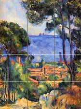 Art Cezanne View of L'Estaque Mural Ceramic Backsplash Tile #126