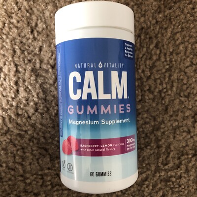 Natural VItality CALM Magnesium Raspberry Lemon Anti-Stress Gummies 60 Exp 03/25
