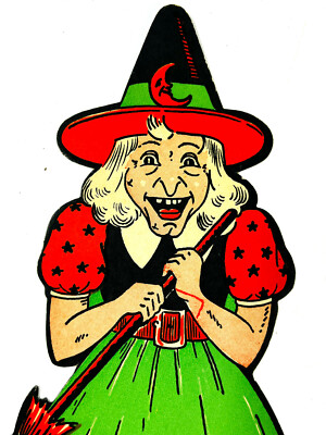 vtg Beistle Halloween Diecut Favor-ette Witch repair