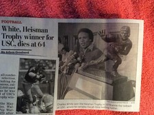 OBITUARY CHARLES WHITE 1958 - 2023 USC HEISMAN TROPHY WINNER FOOTBALL HERO