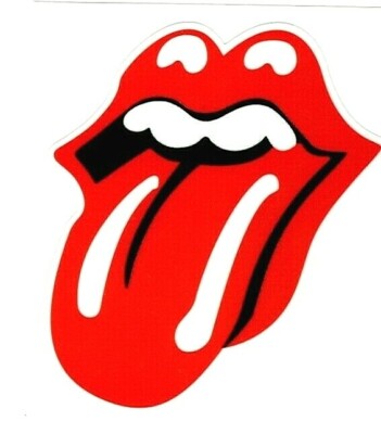 Rolling Stones Tongue Band Rock Music Window Sticker Decal 3.5'' wide x 4'' tall