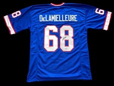 JOE DELAMIELLEURE Signed BUFFALO BILLS CUSTOM BLUE JERSEY Hall Of Fame OL BAS