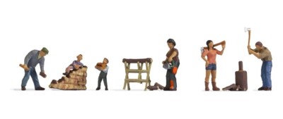 Noch Chopping Wood Figures 15616 HO Scale