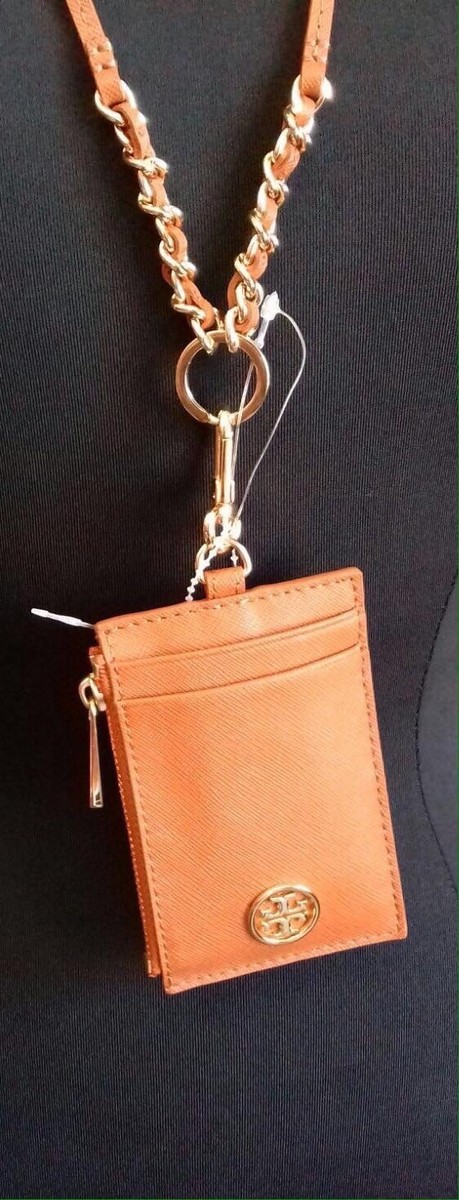 TORY BURCH ROBINSON LANYARD LUGGAGE SAFFIANO LEATHER ID