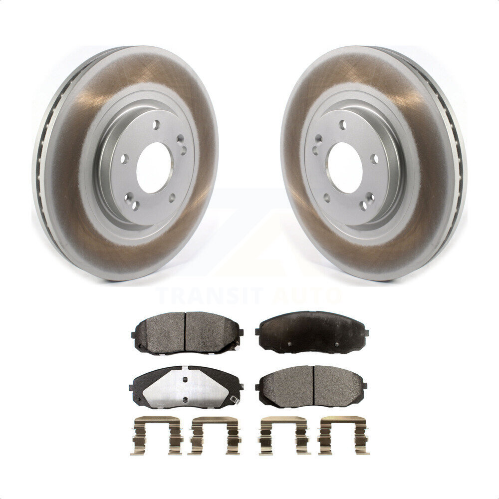 Coated Disc Brake Rotor And SemiMetallic Pad Front Kit For 20152020