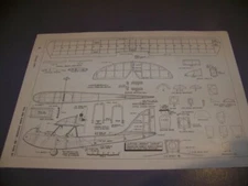 VINTAGE..CURTISS WRIGHT JUNIOR ...049 ENGINE R/C MODEL PLANS...RARE! (876S)
