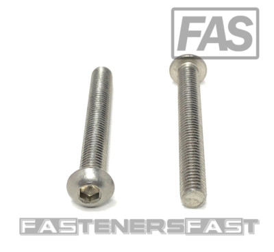 (10) M6 x 1.0 x50 Stainless Steel Button Head Socket Cap Screws ISO7380 M6-1.00