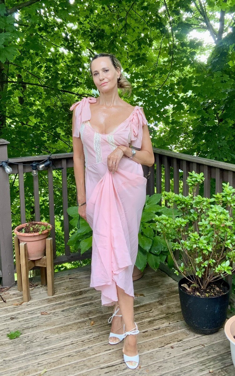 1940s Silk Nightgown - Vintage Nightgown S - Pink - Lace | eBay