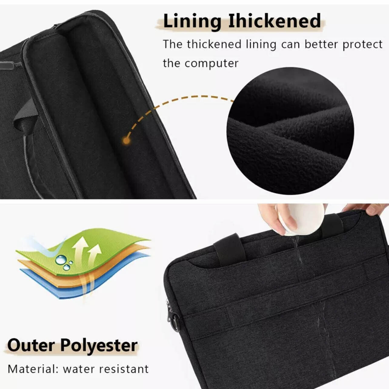 Laptop Sleeve Travel Bag Carry Case For MacBook Air Pro 13" 15.6" Lenovo Dell eBay