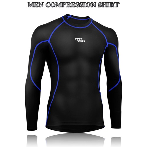 Mens Compression Armour Base Layer Top Long Sleeve Thermal Gym Sports Shirts UK - Picture 10 of 13