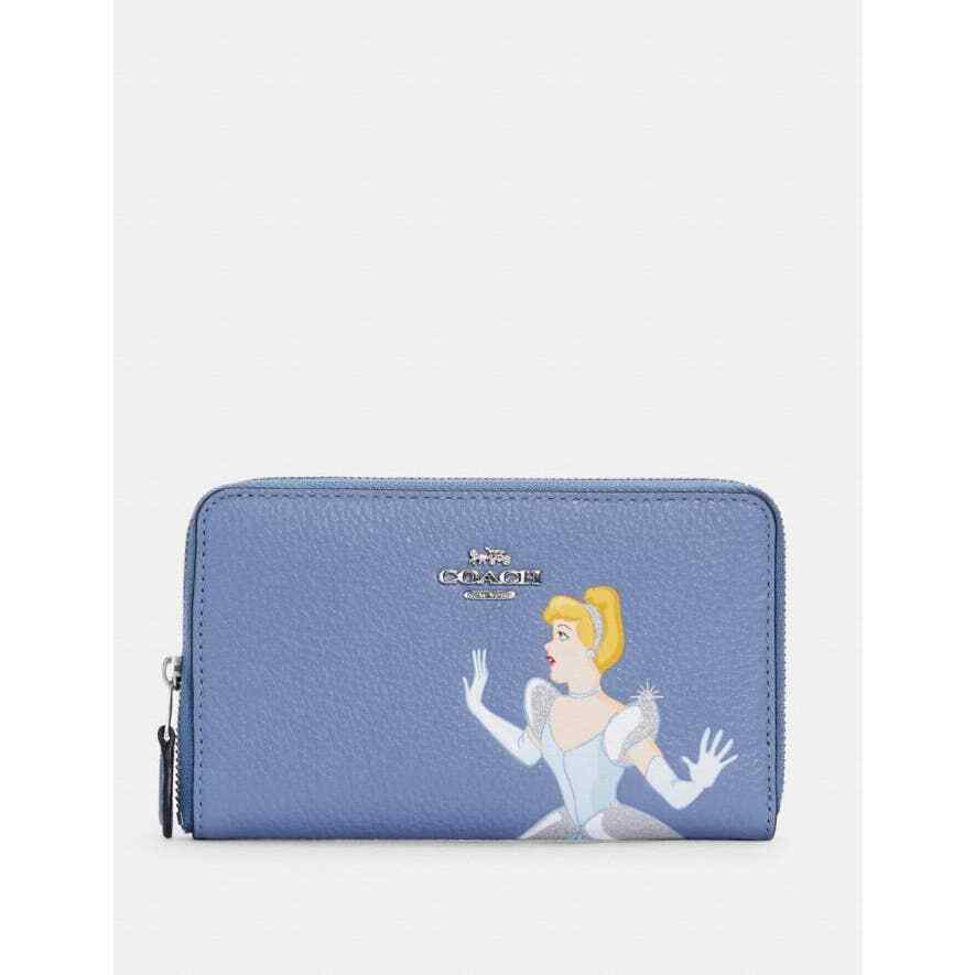 NWT Disney X Coach Medium Id Zip Wallet With Cinderella
