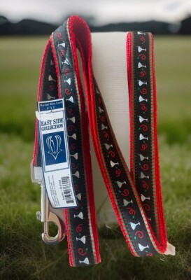 East Side Collection 6  Foot X 1  Dog Leash Lead Martini Drink Puppy Red Black