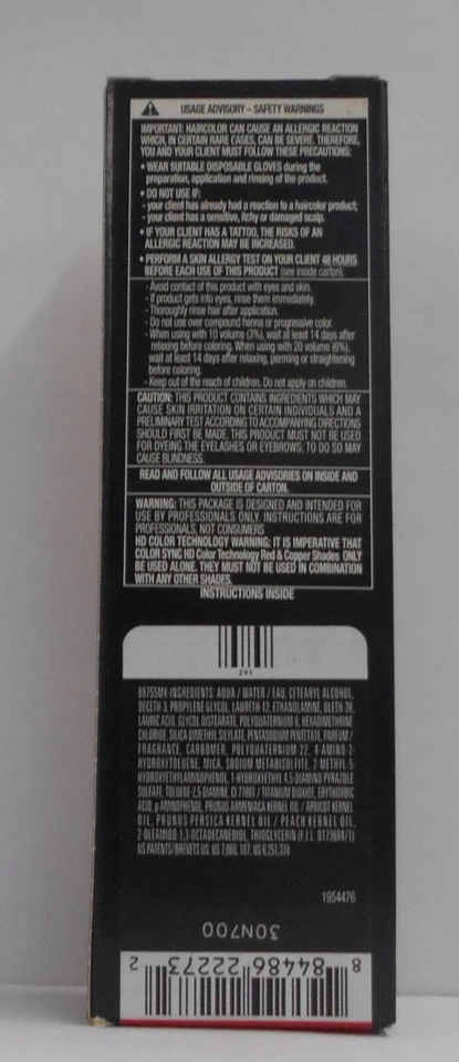 Matrix COLOR SYNC Demi-Permanent цвет волос без аммиака ~ черная коробка ~ 2 жидк. oz. - Изображение 4 из 4