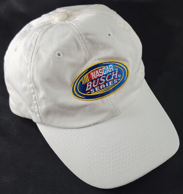 NASCAR Busch Series Baseball Cap White 2006 Racing Team Stain Vintage Hat