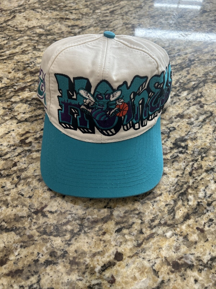 VINTAGE 90’S DREW PEARSON SNAPBACK HAT CHARLOTTE HORNETS TWILL GRAFFITI