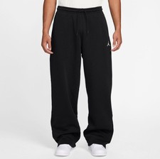 Nike Jordan Brooklyn Fleece Men's Oversized Pants Black IB7238-010 Open-Hem