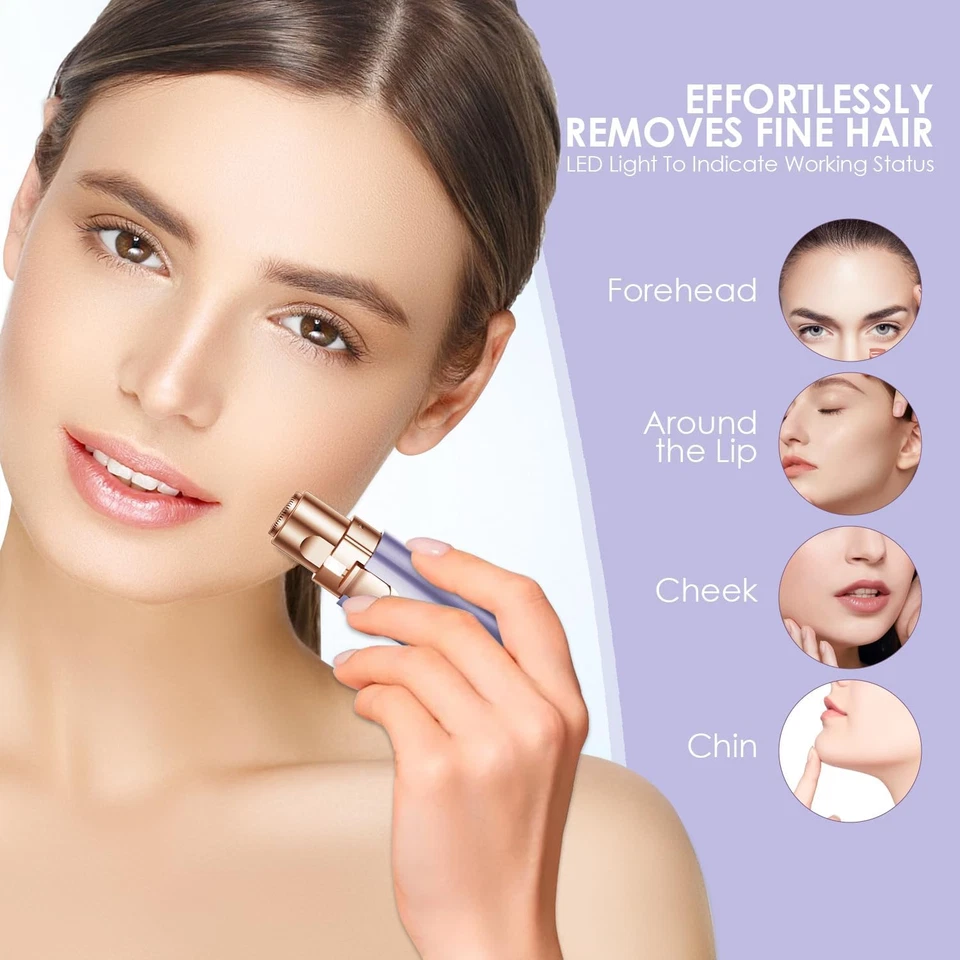 Eyebrow & Facial Trimmer: 2-In-1 Rechargeable Facial Hair Removal & Eyebrow Shav - Image 3 of 4