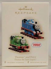 Thomas the Tank Engine Train and Percy Set of 2 Hallmark Keepsake Ornaments 2007