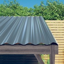 WALPLUS Roof Panels 12PC Galvanised Steel Grey 80x36 cm Roofing Sheet
