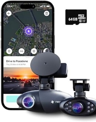 Pro GPS Dash Cam System   Dual Dashcam Front and Interior Dash Camera for Cars w