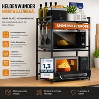 Heldenwunder Mikrowellenregal 3-Stufig Schwarz KüChenregal