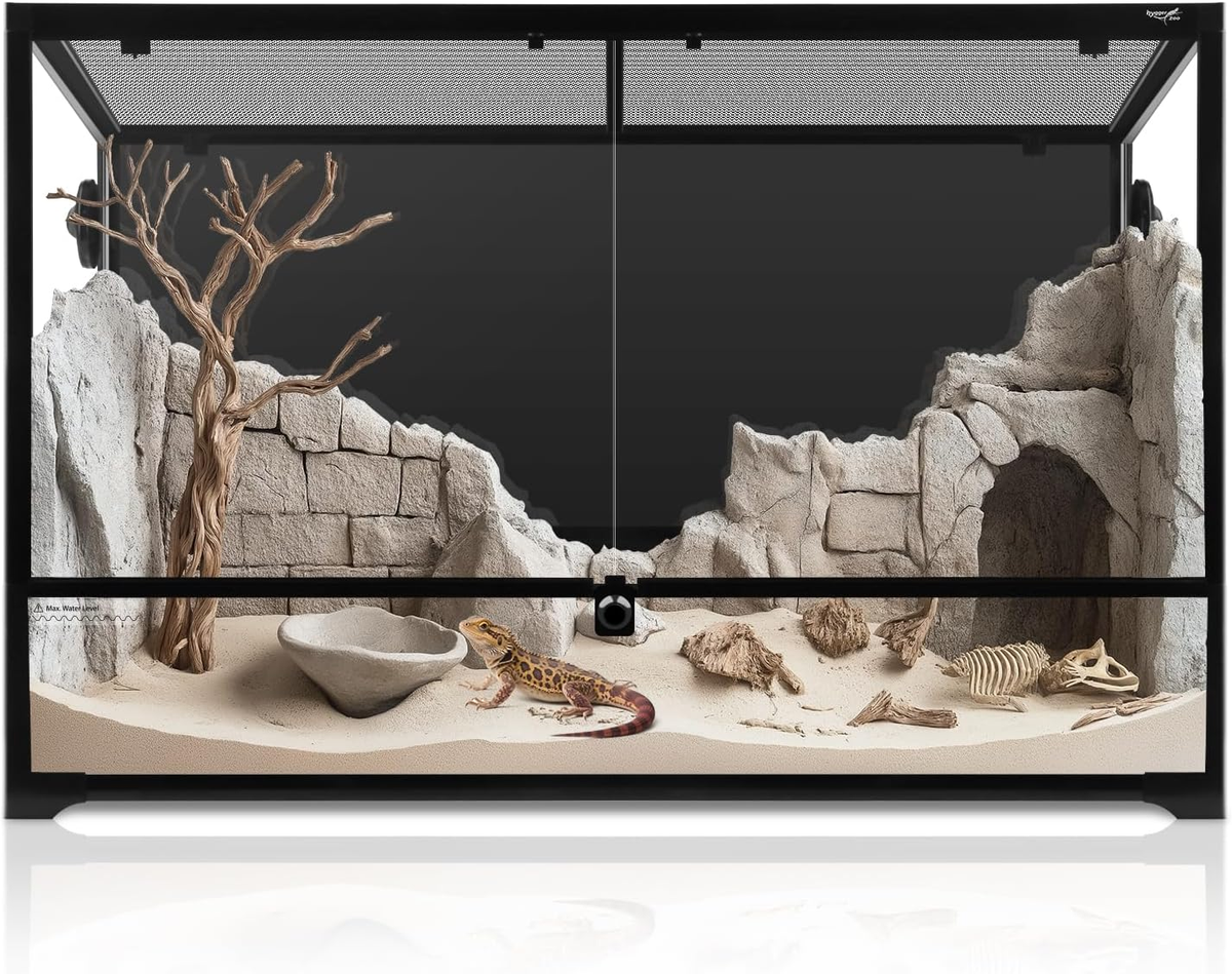 67 Gallon Reptile Tank Large Full Glass Terrarium, Bearded Dragon