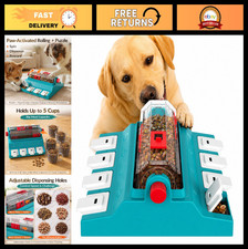 2-Level Rotating Dog Puzzle Toy - Interactive Treat Dispenser for Medium/Large D