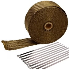 2x 50ft Roll Titanium Header Turbo Pipe Manifold Exhaust Heat Wrap Tape10 Ties 2x 50ft Roll Titanium Header Turbo Pipe Manifold Exhaust Heat Wrap Tape10 Ties